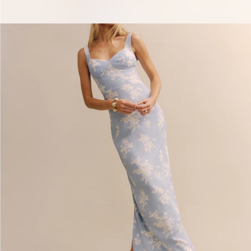 Reformation Reverie Dress Bijou Blue Floral